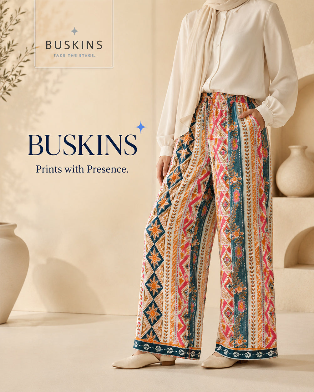 Marrakesh Printed Wide-Leg Pants