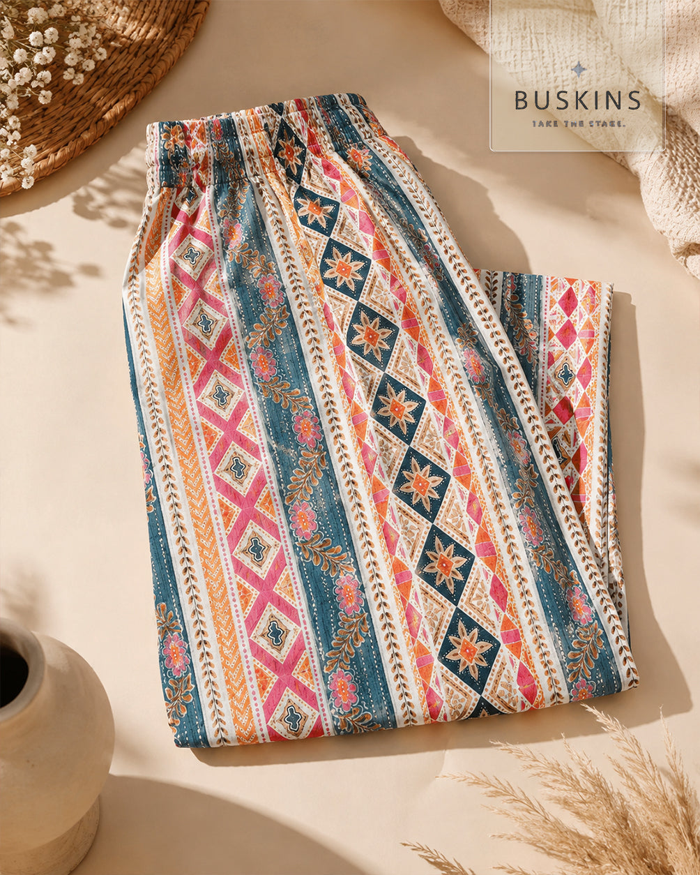 Marrakesh Printed Wide-Leg Pants