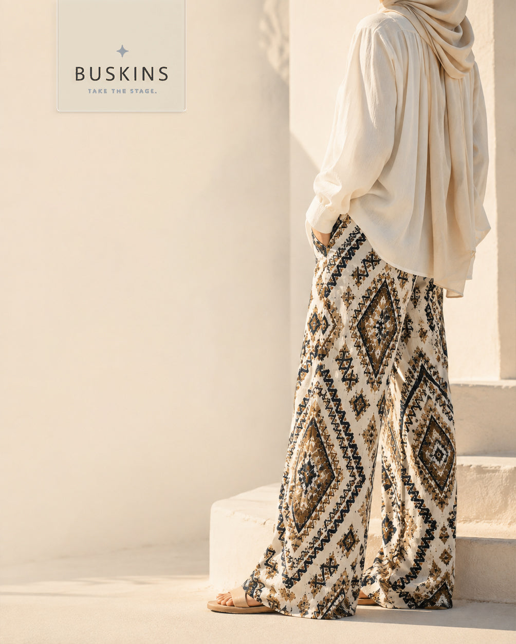 Sahara Muse Printed Wide-Leg Pants