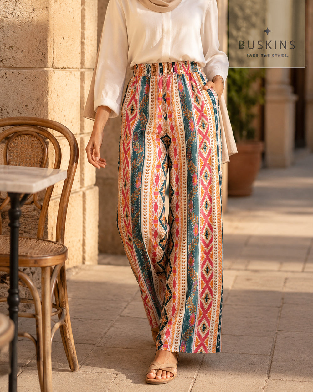 Marrakesh Printed Wide-Leg Pants