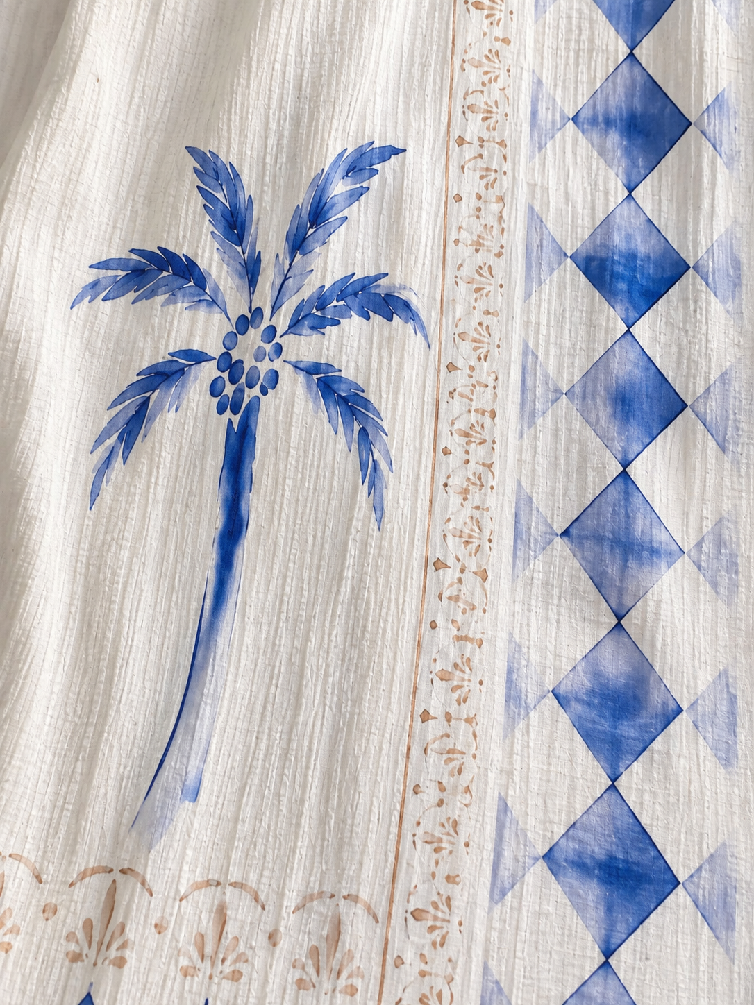 Santorini Blue Palm Kimono