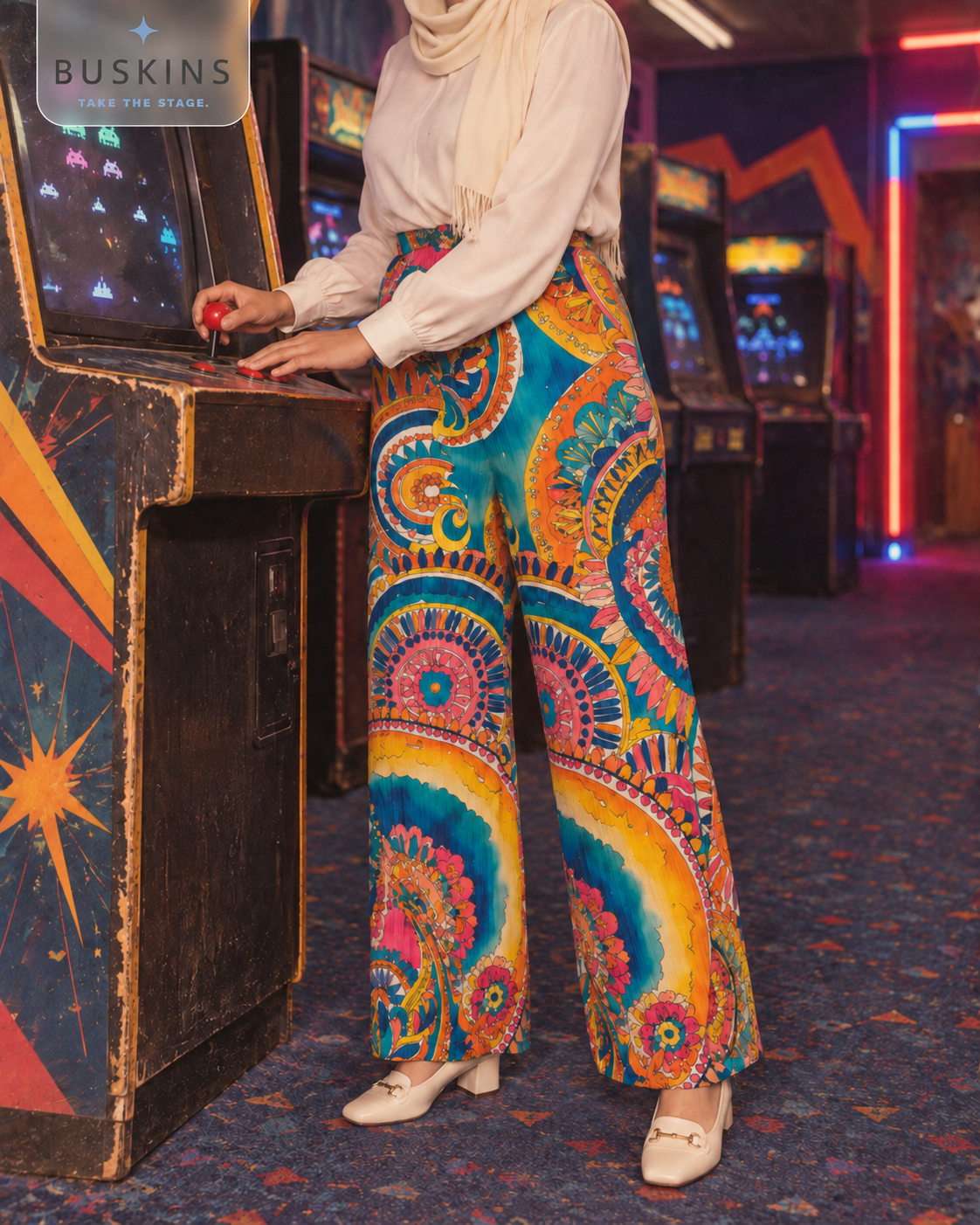 SOLARA Printed Wide-Leg Pants