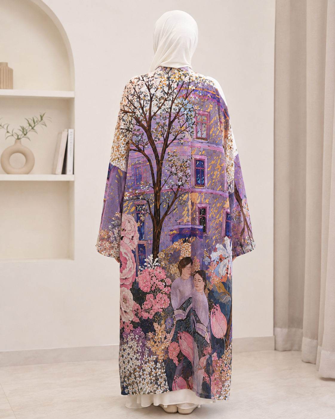 Lavender Garden Printed Kimono