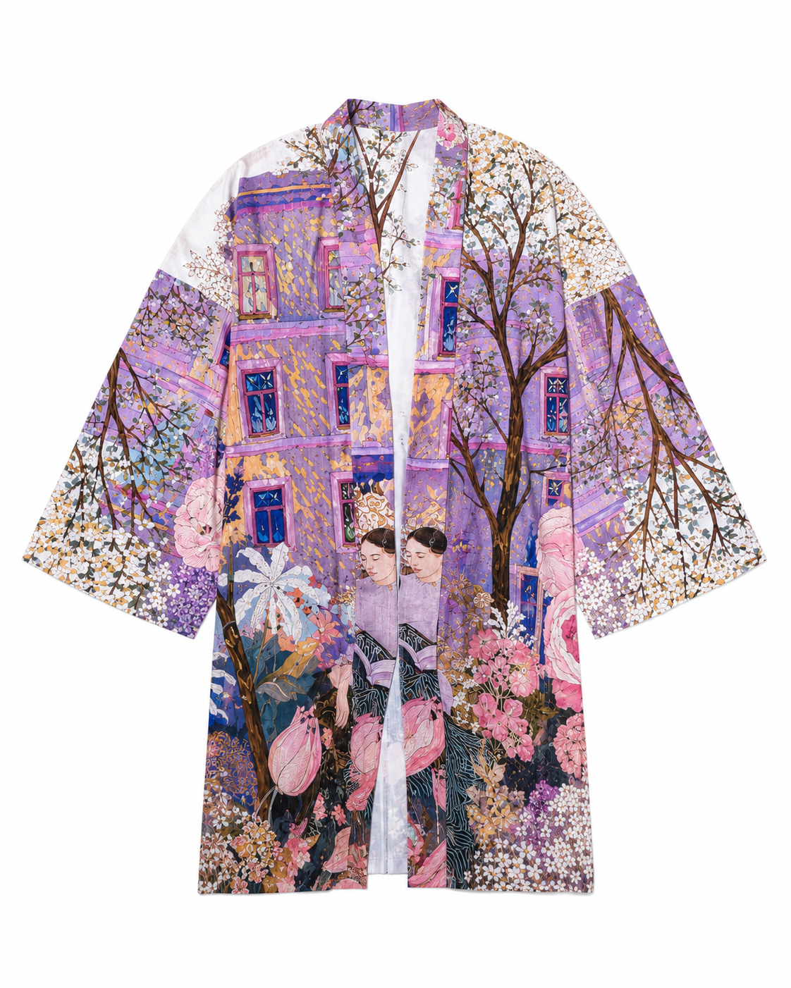 Lavender Garden Printed Kimono