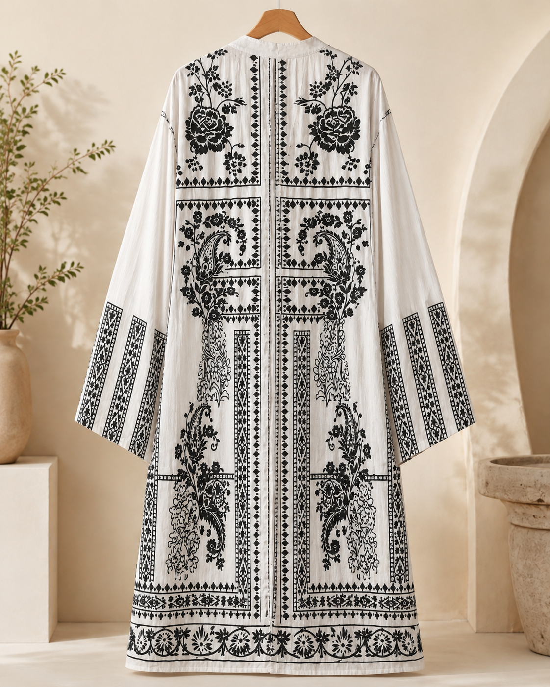 Noir Bloom Printed Kimono