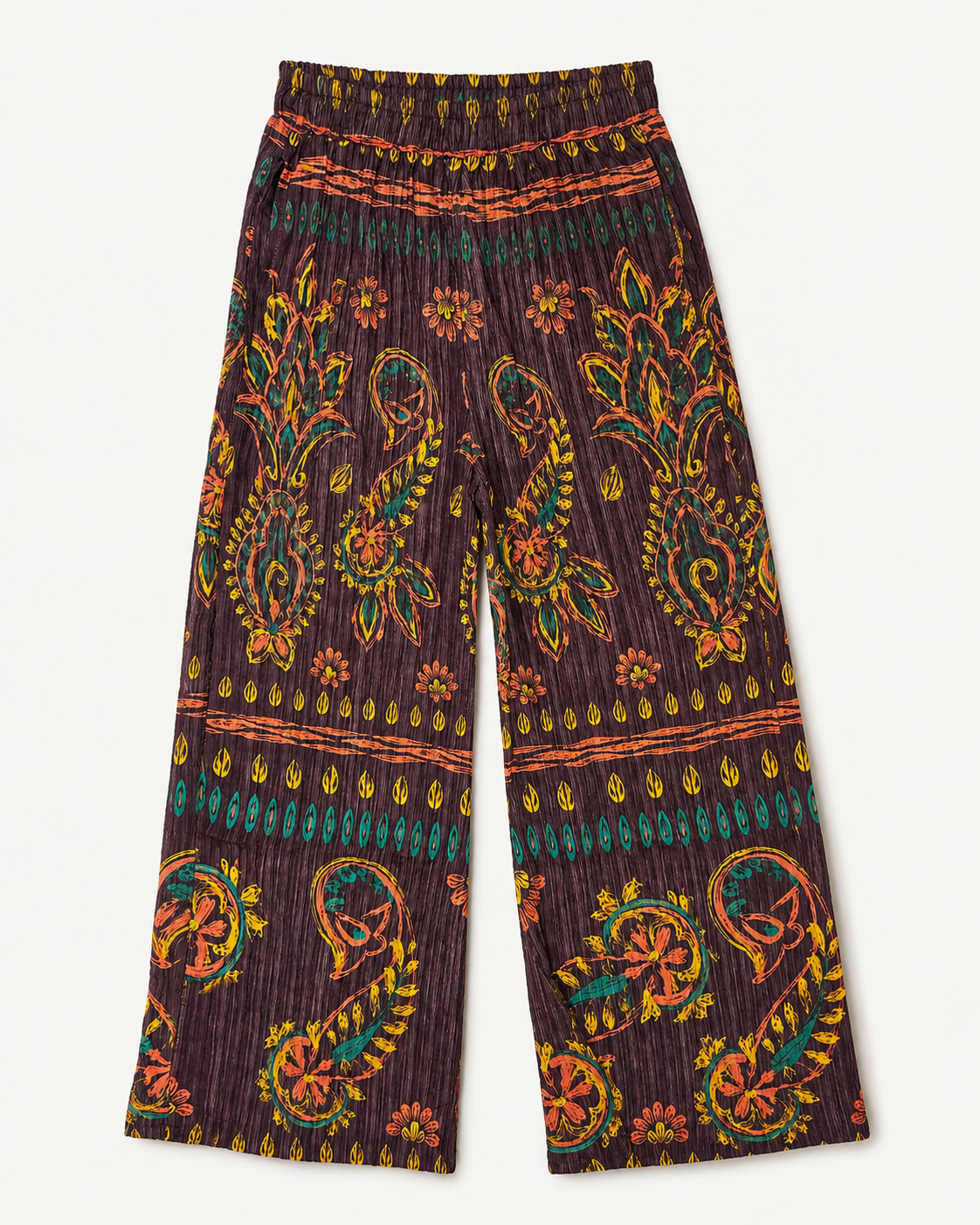 Berry Nights Printed Wide-Leg Pants