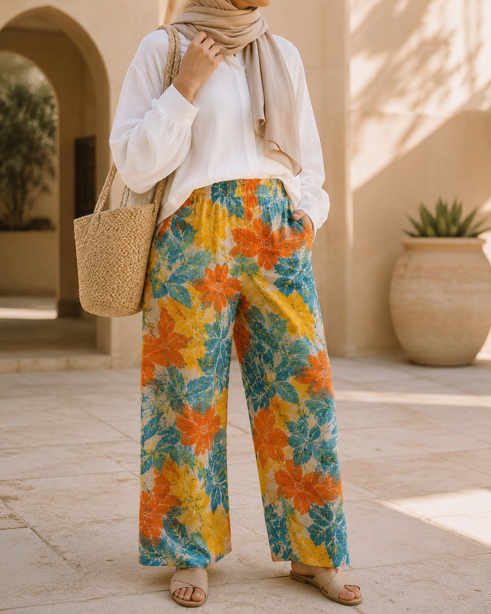 Tropicana Printed Wide-Leg Pants