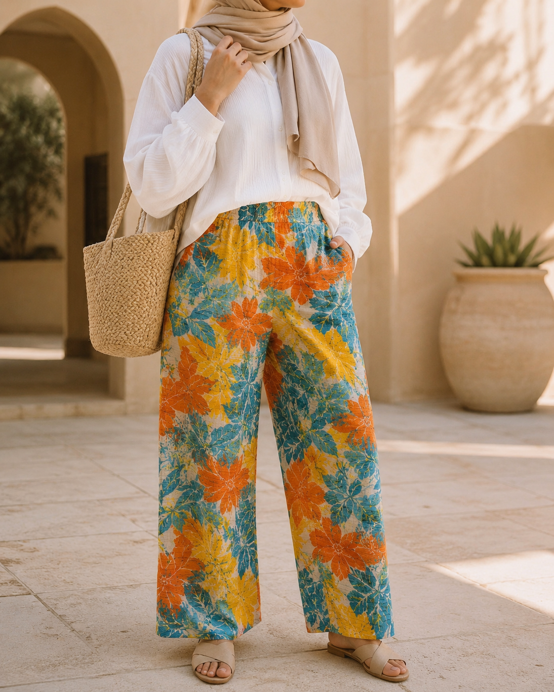 Tropicana Printed Wide-Leg Pants