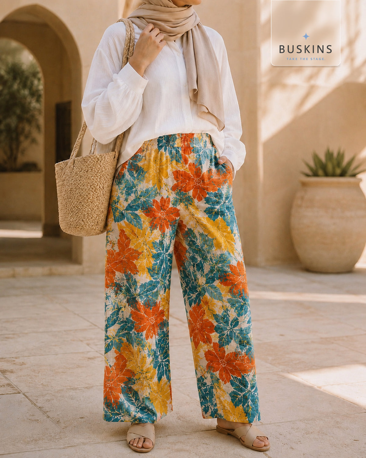Tropicana Printed Wide-Leg Pants