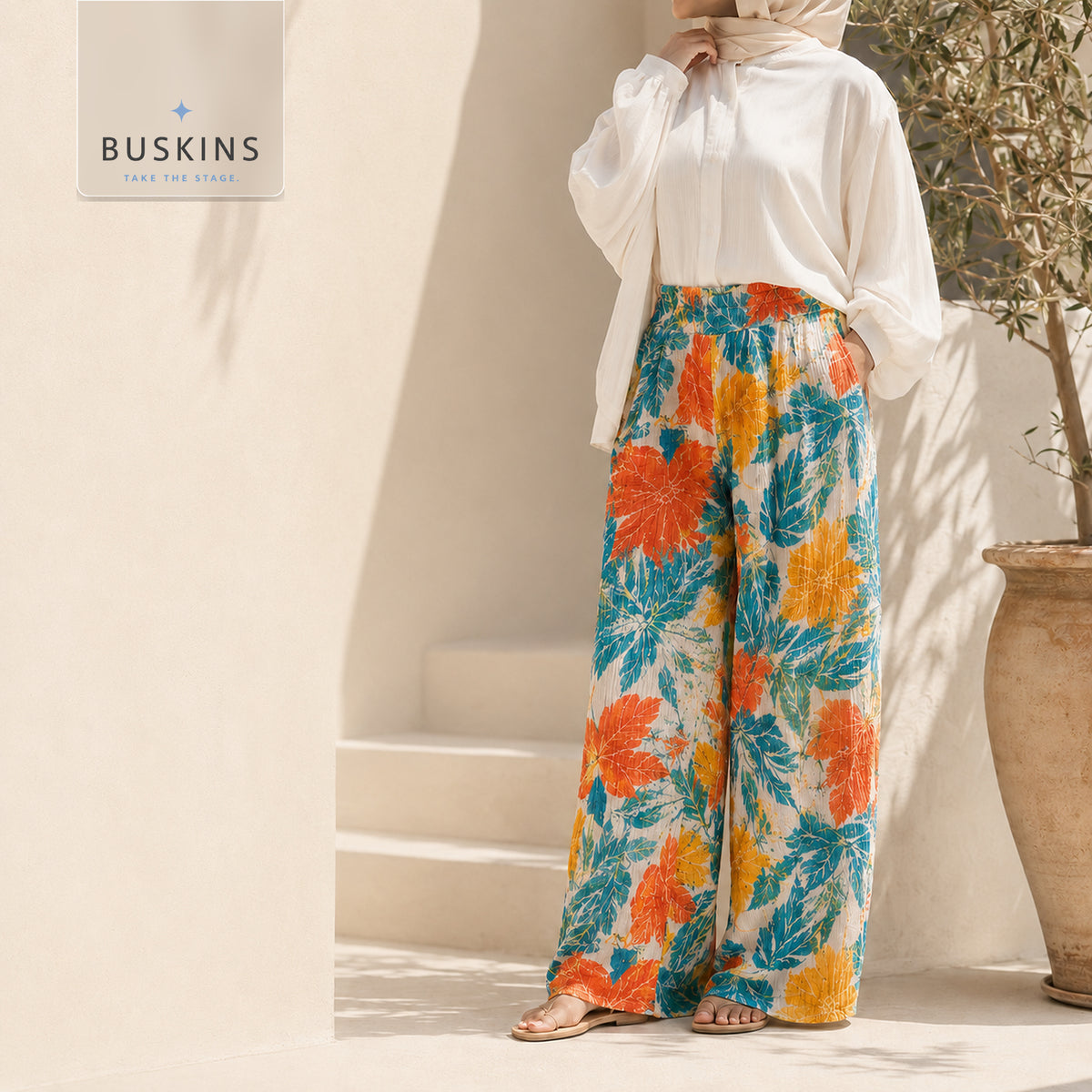 Tropicana Printed Wide-Leg Pants